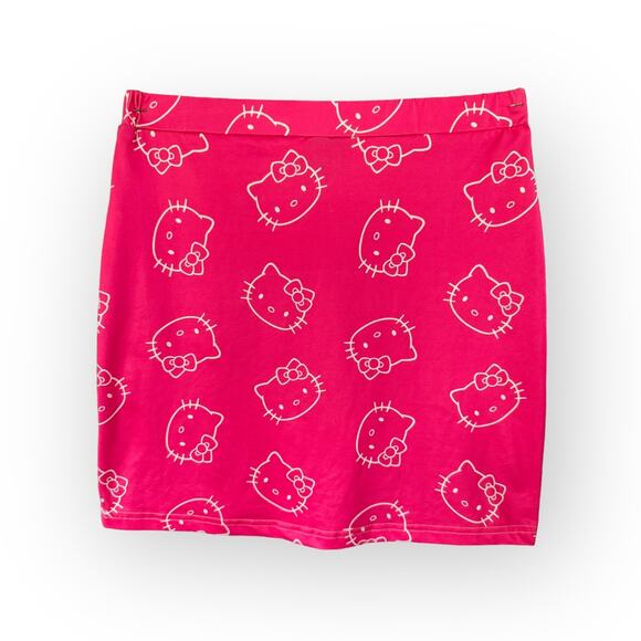 Hello Kitty Hot Pink Bodycon Mini Skirt NWOT | Sz M [62] - Picture 1 of 4